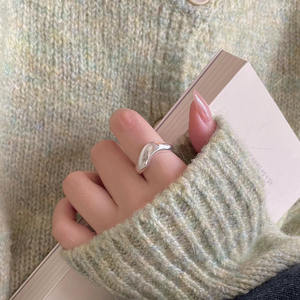 Silber Vergoldung <span class=keywords><strong>V</strong></span>-Form Chunky Fingerringe für Sterling Silber Damen schmuck - Product Image 4