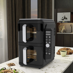 2200W kỹ thuật số LED hiển thị Nồi chiên không khí 5.2L + 5.2L ngăn kéo kép vuông không dính có thể tháo rời khay 60 phút hẹn giờ 80-200 ° C Temp điều khiển xe ô tô - Product Image 2