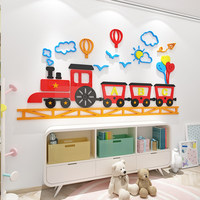 Petit train coloré en acrylique avec support auto-adhésif, facile à installer, adapté aux chambres d'enfants, aux parcs, à l'intérieur et à l'extérieur
