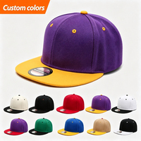 Casquette Snapback Personnalisée 6 Panneaux pour Adultes, Équipe Sportive, Blocs de Couleurs Contrastées, Polyester Acrylique, Style Hip Hop Tendance pour l'Extérieur, Faible MOQ