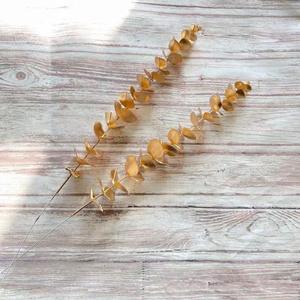 Vente en gros de feuille de ginkgo artificielle feuille d'eucalyptus dorée branche de fleur décorations de gâteau de fête de Noël et du nouvel an - Product Image 6