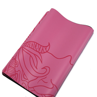 Tapis de yoga en PU à motif floral rose, tapis en caoutchouc naturel à impression latex vif, tapis de yoga en PU avec logo sérigraphié pour studio de yoga