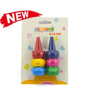 Không độc hại nhựa 3D ngón tay Crayon động vật có Hình dạng ngón tay sơn Stackable bút chì màu sơn bút chì gậy có thể giặt cho toddl
