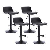Tabouret de bar pivotant moderne et simple, réglable en hauteur, avec dossier en plastique et assise rembourrée en PU