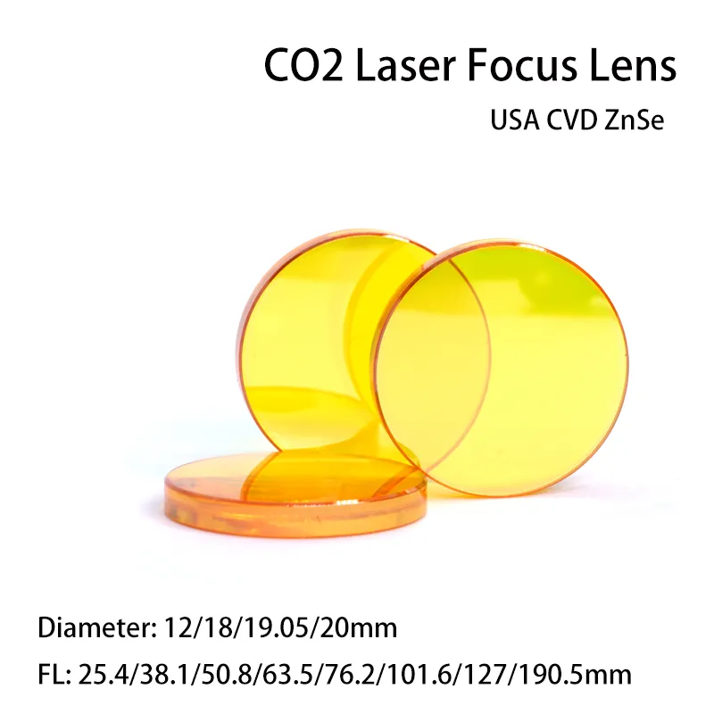 High Quality Dia 12/18/19.05/20mm USA CVD ZnSe Focus Lens Optical Co2 Laser ZnSe Lenses for Laser Cutting/Engraving Machines