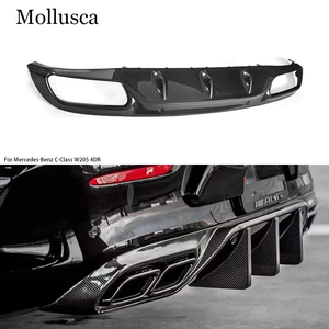 สำหรับ C-Class W205 4 ประตู รุ่น AMG สไตล์คาร์บอนไฟเบอร์  ลิ้นกันชนหลัง  ดิฟฟิวเซอร์หลัง ปี 2015-2021 - Product Image 1
