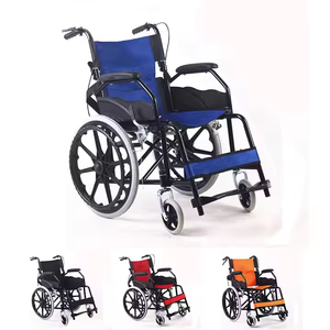Fauteuil <span class=keywords><strong>roulant</strong></span> manuel pliable en alliage d'aluminium, certifié CE, pour usage hospitalier, capacité 100 kg, fabriqué en Chine, pour intérieur. - Product Image 1