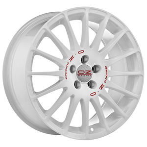 CERCHI EN LEGA SUPERTURISMO WRC 7x17 5x114.3 ET 45 RACE LETTERING BLANC ROUGE - Product Image 1