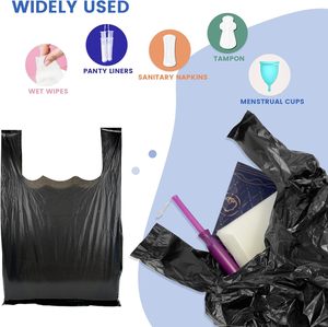 ถุงขยะส่วนบุคคลหัวหม่าเหิงชุน, ถุงใส่ผ้าอนามัยสีดำ, ถุงขยะขนาดเล็ก, 300 แพ็ค, ถุงขยะพลาสติกมีหูหิ้ว - Product Image 2