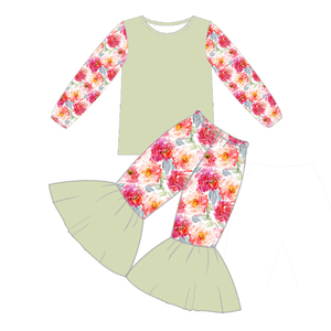 Bộ Quần Áo Bé Gái Phong Cách In Hoa Bộ Quần Áo Trẻ Em Hữu Cơ Dài Tay Bộ Quần Áo Trẻ Em Từ 0 Đến 6 Tuổi - Product Image 6