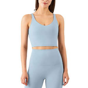 European American XL High-Intensity Sports Bra Set High Elastic Breathable Fitness Bra I-Shaped Yoga <b>Vest</b> Shock-Proof Simple - Product Image 4