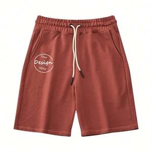 กางเกงขาสั้นออกกำลังกายผ้าฝ้ายพิมพ์ลายสกรีนคุณภาพสูงสำหรับผู้ชาย ทรงปกติ เอวยางยืด ลายสก็อต โลโก้แบบกำหนดเองสำหรับฤดูร้อน ระบายอากาศได้ดี - Product Image 6