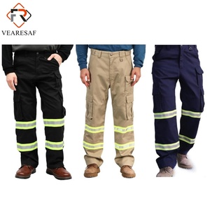 Pantalons haute visibilité ignifuges en sergé de coton <span class=keywords><strong>FR</strong></span> 7,5 oz avec bande réfléchissante <span class=keywords><strong>FR</strong></span> – Vente en gros - Product Image 4