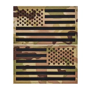 Infrared reflective American flag patch CP camouflage left and right shoulder badge with hook and loop
