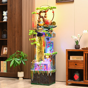 Fontaine aquatique Quanfangyuan avec rocaille, 110-230V, décoration intérieure, Feng Shui, cadeau porte-bonheur - Product Image 4