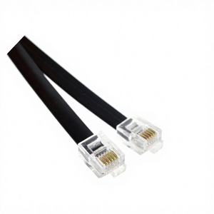 <span class=keywords><strong>Cable</strong></span> Telefónico Plano para Interiores <span class=keywords><strong>de</strong></span> PVC <span class=keywords><strong>de</strong></span> 6 Hilos, <span class=keywords><strong>30</strong></span> AWG, 1 m, con Conector RJ12 <span class=keywords><strong>de</strong></span> 6P6C con Lengüeta Izquierda - Product Image 1
