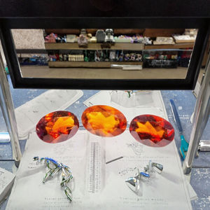 Piedra Preciosa Natural Suelta, Granate Naranja, Corte Ovalado, 4*6mm, Cambio de Color, Certificado NGTC, Marca D&T, para Joyería, Piedra en Bruto - Product Image 3