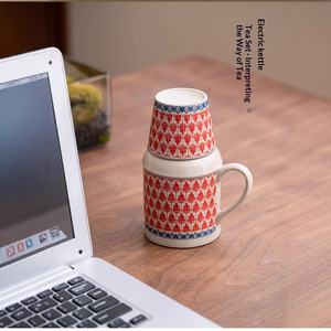 Taza de Oficina Aislada de Gran Capacidad Ru Kiln <span class=keywords><strong>con</strong></span> Tapa, Taza de Té de Cerámica <span class=keywords><strong>con</strong></span> Retención de Calor, Bolsa de Viaje para el Hogar <span class=keywords><strong>y</strong></span> la Oficina, Regalo de Navidad - Product Image 2