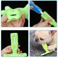 Jouet à mâcher pour chien en caoutchouc naturel vert texturé, jouet à tirer qui couine pour nettoyer les dents, pour chiens et chats