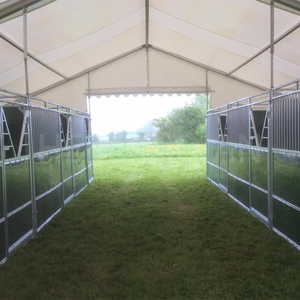 Abrigo Externo Estrutura de Aço Grande para Cavalos Abrigo para Equitação Estábulo de Cavalos HDPE Abrigo para Cavalos com Telhado - Product Image 1