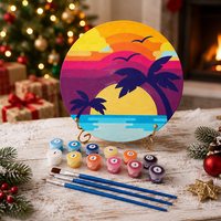 Kit de Peinture par Numéros DIY avec Motif Paysage Coucher de Soleil Imprimé, Style Moderne, pour Décoration Intérieure – Idéal comme Cadeau
