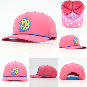 Gorra de golf deportiva perforada con corte láser OEM, con parche de PVC con logo, malla transpirable, gorra snapback de 5 paneles, gorras de béisbol. - Product Image 2
