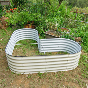 Grand lit de jardin surélevé en acier galvanisé en forme de L de 17 pouces de hauteur pour une utilisation domestique comme jardinière pour légumes et fleurs - Product Image 3