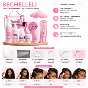 Kit de Coiffage pour Perruques et Cheveux : Cire Coiffante Fixation Forte, Colle et Dissolvant pour Lace Wig, Mousse Coiffante pour Perruques, <span class=keywords><strong>Tresses</strong></span> et Cheveux de Bébé - Product Image 3
