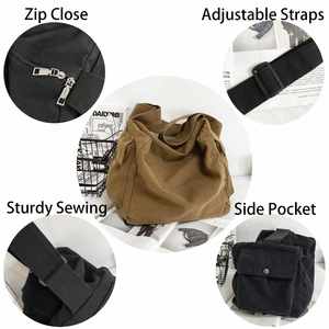 Sac fourre-tout en polyester grande capacité, élégant, pour les essentiels quotidiens, diverses occasions, avec plusieurs poches - Product Image 4