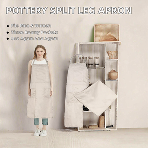 Tablier de nettoyage sans manches en poterie avec 3 poches pour hommes et femmes - Product Image 2