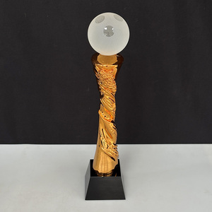 Trophée de cristal pour événement sportif, boule de <span class=keywords><strong>bowling</strong></span> en résine or, argent, bronze MH-MJ0705 - Product Image 4