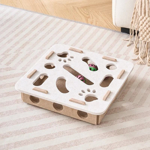 Interactive Eco-Friendly Polyester Square Felt Cat <b>Puzzle</b> Toy <b>Box</b> Indoor Use Slow Feeder Intelligence Game Maze 3 Bell Balls - Product Image 2
