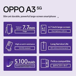 Smartphone OPPO A3 5G <span class=keywords><strong>Version</strong></span> Japonaise Sans Carte SIM Écran LCD 1,7 Pouces 50MP 120Hz Batterie 5100mAh Charge Rapide 45W FeliCa - Product Image 3