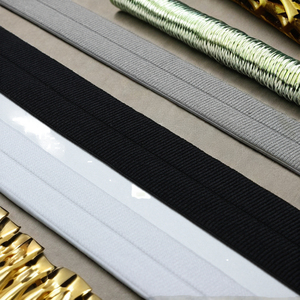 Tùy chỉnh màu sắc in phẳng Matt thiết kế spandex nylon ban nhạc đàn hồi <span class=keywords><strong>5</strong></span>/8 <span class=keywords><strong>1</strong></span> inch Ribbon <span class=keywords><strong>Webbing</strong></span> gấp đàn hồi CuộN đóng gói - Product Image 3