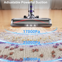 Aspirateur balai sans fil 12KPA, 150W, anti-emmêlement, moteur à brosse, violet, pour tapis domestiques, OEM CE