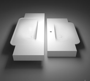 Nuevo Diseño de Lavabo Rectangular Tradicional de Resina Mate con Desagüe para Baño - Product Image 2