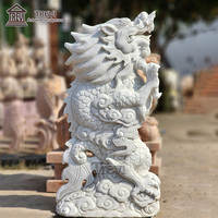 Bon Symbole Statues de Dragon Chinois en Marbre Blanc Décoratif de Haute Qualité