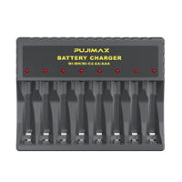 Chargeur rapide intelligent PUJIMAX avec indicateur de charge LED, chargeur de batterie rechargeable pour batterie au nickel-métal hydride 1,2 V Ni-mh