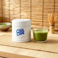 Boîte de rangement en métal colorée ronde de 30g 40g avec gravure de logo personnalisée pour le stockage de poudre de matcha