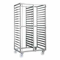 Roues de frein de chariot de support de four à pain d'acier inoxydable Assemblage facile Conception ventilée pour le stockage de refroidissement de cuisson de restaurant d'hôtel