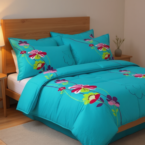 Juego de Edredón Brix de 8 Piezas con Apliques Florales Bordados, Edredón Moderno para el Hogar - Product Image 2