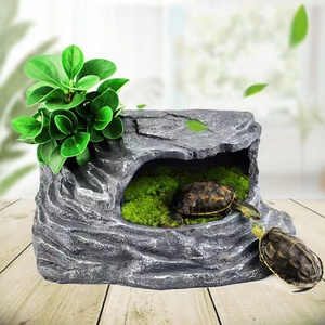 Boîte de cachette pour reptiles, tronc d'arbre en résine, cachette, boîte de cachette pour tortues, habitat, <span class=keywords><strong>plateforme</strong></span> de bain de soleil, cachette pour petits animaux, serpent, reptile - Product Image 1