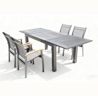 Mobilier d'extérieur de luxe Table de jardin en aluminium Table de salle à manger Ensemble de chaises Table à rallonge avec siège pour 12 personnes