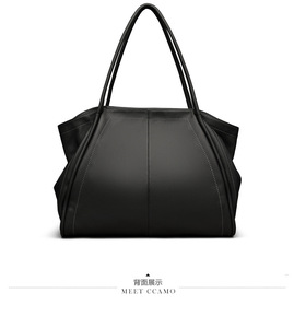 Sac à bandoulière décontracté tendance, grande capacité, en cuir véritable, sacs fourre-tout pour femmes, fabrication de grands sacs à main - Product Image 6