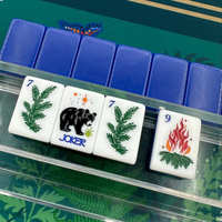 2026 Jeu de tuiles de Mahjong américain en acrylique Wildwood de haute qualité, luxe moderne, pour 4 joueurs, écologique, durable, portable, divertissement