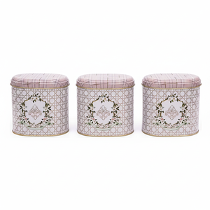 Oval Metal Storage Box Set 140 x 120 x 130 mm 1.4L (Set of 3 ) Rosy Rosy Design - Product Image 2