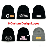 Fabricant de chapeaux d'hiver classiques avec logo brodé personnalisé, bonnets en acrylique noir de haute qualité pour hommes et femmes