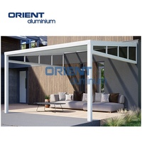 Pergola Hard Top Lean to Gazebo avec toit Grands auvents muraux robustes pour patio, terrasses, arrière-cour