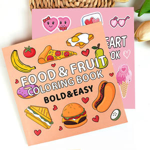 Personnalisé audacieux facile nourriture fruits mignon Doodles <span class=keywords><strong>animaux</strong></span> personnages <span class=keywords><strong>livre</strong></span> de coloriage pour enfants adultes adolescents éducatifs dessin peinture livres - Product Image 1