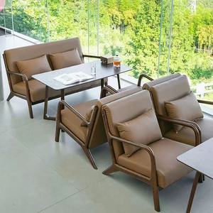 Juego de Mesa y Sillas de Comedor Moderno de 5 Piezas Tapizado en Cuero para Restaurante, Muebles para Comedor, Conjunto de Asientos para Cafetería Comercial - Product Image 6